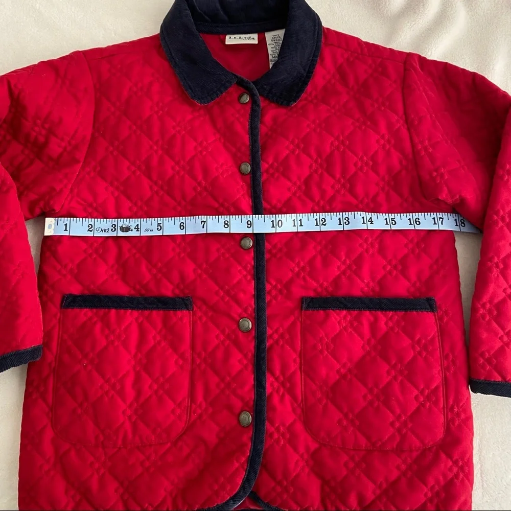 L.L. Bean Red Quilted Jacket || Girls S (8)